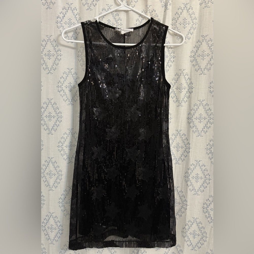 EUC - BCBGeneration Black Star Sequin Mini Dress